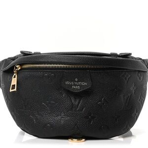 Louis Vuitton Black Crossbody Bag with Gold Accents